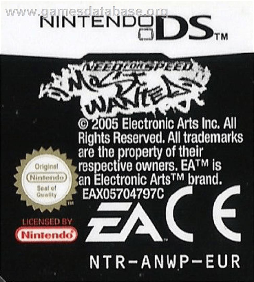 Need For Speed - Most Wanted - Nintendo DS - Artwork - Cartridge Top