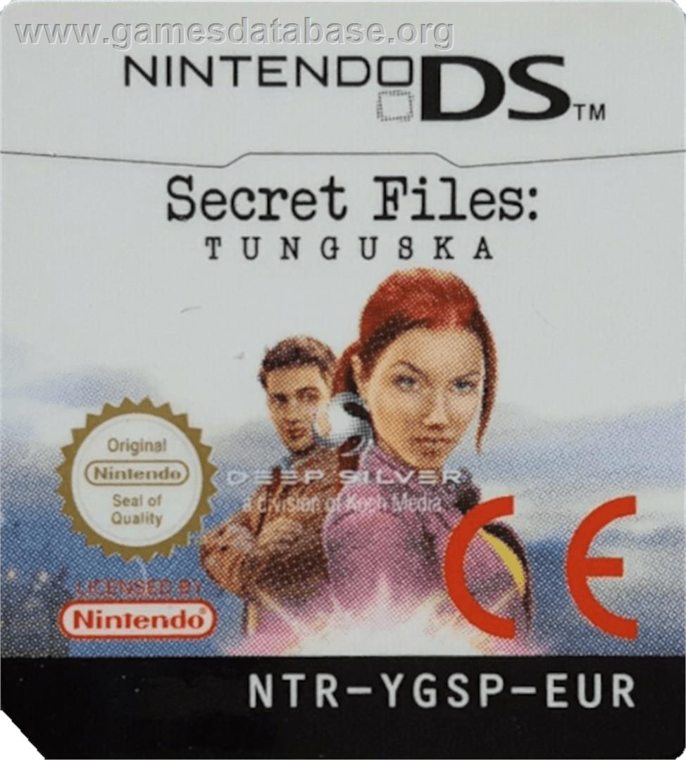 Secret Files - Tunguska - Nintendo DS - Artwork - Cartridge Top