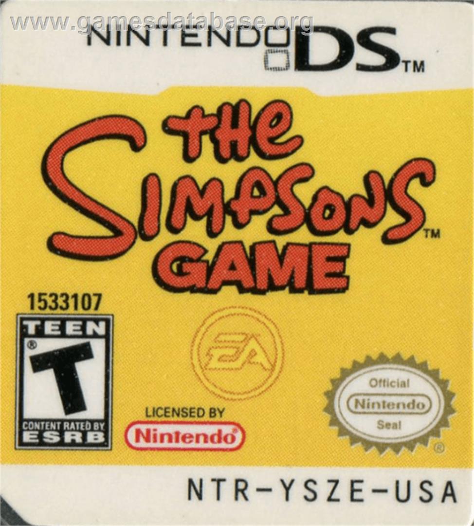 Simpsons Game - Nintendo DS - Artwork - Cartridge Top