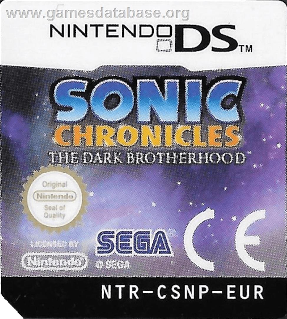 Sonic Chronicles - La Confrérie Des Ténèbres - Nintendo DS - Artwork - Cartridge Top