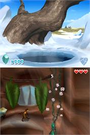 In game image of Age De Glace 3 - Le Temps Des Dinosaures, L' on the Nintendo DS.