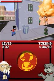 In game image of American Dragon - Jake Long - Attack Of The Dark Dragon on the Nintendo DS.