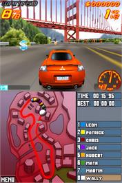 In game image of Asphalt - Urban Gt 2 on the Nintendo DS.