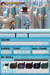In game image of Astro Boy - The Video Game on the Nintendo DS.