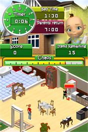 In game image of Babysitting Mania on the Nintendo DS.