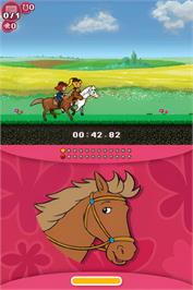 In game image of Bibi and Tina - Jump and Ride on the Nintendo DS.