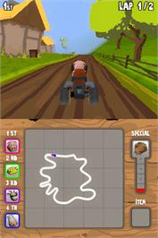 In game image of Calvin Tucker's Redneck - Farm Animal Racing Tournament on the Nintendo DS.