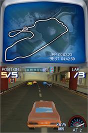 In game image of Chevrolet Camaro Wild Ride on the Nintendo DS.