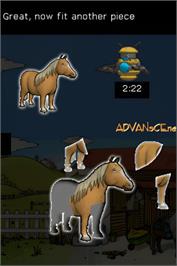 In game image of Clever Kids - Pony World on the Nintendo DS.