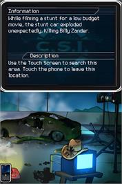 In game image of Csi - Crime Scene Investigation - Deadly Intent - The Hidden Cases on the Nintendo DS.