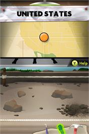In game image of Digging For Dinosaurs on the Nintendo DS.