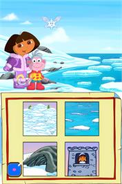 In game image of Dora Sauve La Princesse Des Neiges on the Nintendo DS.