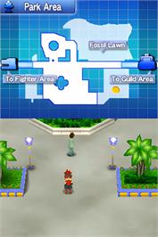 In game image of Fossil Fighters on the Nintendo DS.
