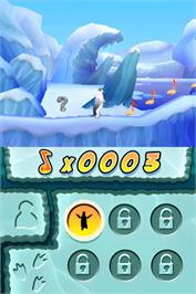 In game image of Happy Feet 2 on the Nintendo DS.