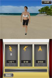 In game image of Jillian Michaels Fitness Ultimatum 2010 on the Nintendo DS.