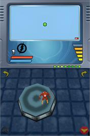 In game image of Justice League Heroes on the Nintendo DS.