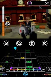 In game image of Lego Rock Band on the Nintendo DS.