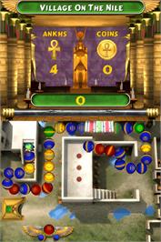 In game image of Luxor Pharaoh's Challenge on the Nintendo DS.