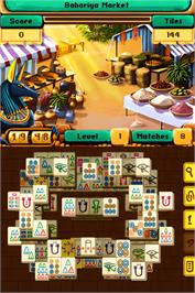 In game image of Mahjong Mysteries - Ancient Egypt on the Nintendo DS.