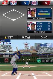 In game image of Major League Baseball 2k11 on the Nintendo DS.