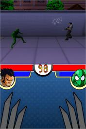 In game image of Marvel Nemesis - Rise Of The Imperfects on the Nintendo DS.