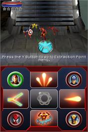 In game image of Marvel Ultimate Alliance 2 on the Nintendo DS.