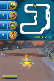In game image of Moorhuhn - Star Karts on the Nintendo DS.
