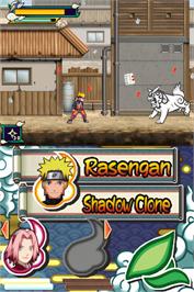 In game image of Naruto Shippuden - Naruto Vs Sasuke on the Nintendo DS.