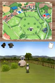In game image of Shaun The Sheep on the Nintendo DS.
