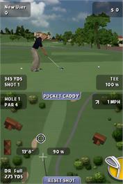 In game image of Tiger Woods Pga Tour on the Nintendo DS.