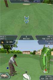 In game image of Tiger Woods Pga Tour 08 on the Nintendo DS.