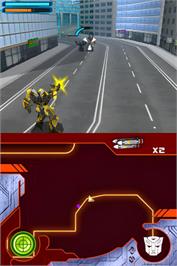 In game image of Transformers - Dark of the Moon - Autobots on the Nintendo DS.