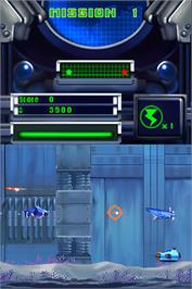 In game image of Underwater Attack on the Nintendo DS.
