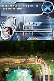 In game image of X-men - The Official Game on the Nintendo DS.
