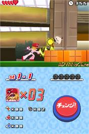 In game image of Yatterman Ds - Bikkuri Dokkiri Daisakusen Da Koron on the Nintendo DS.