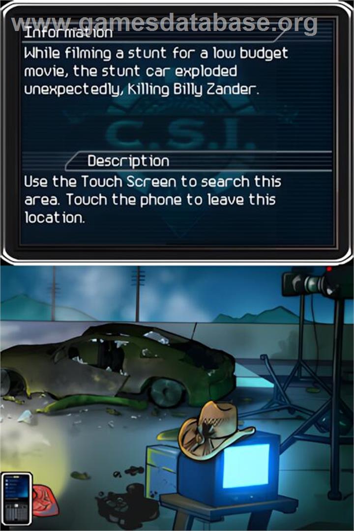 Csi - Crime Scene Investigation - Deadly Intent - The Hidden Cases - Nintendo DS - Artwork - In Game