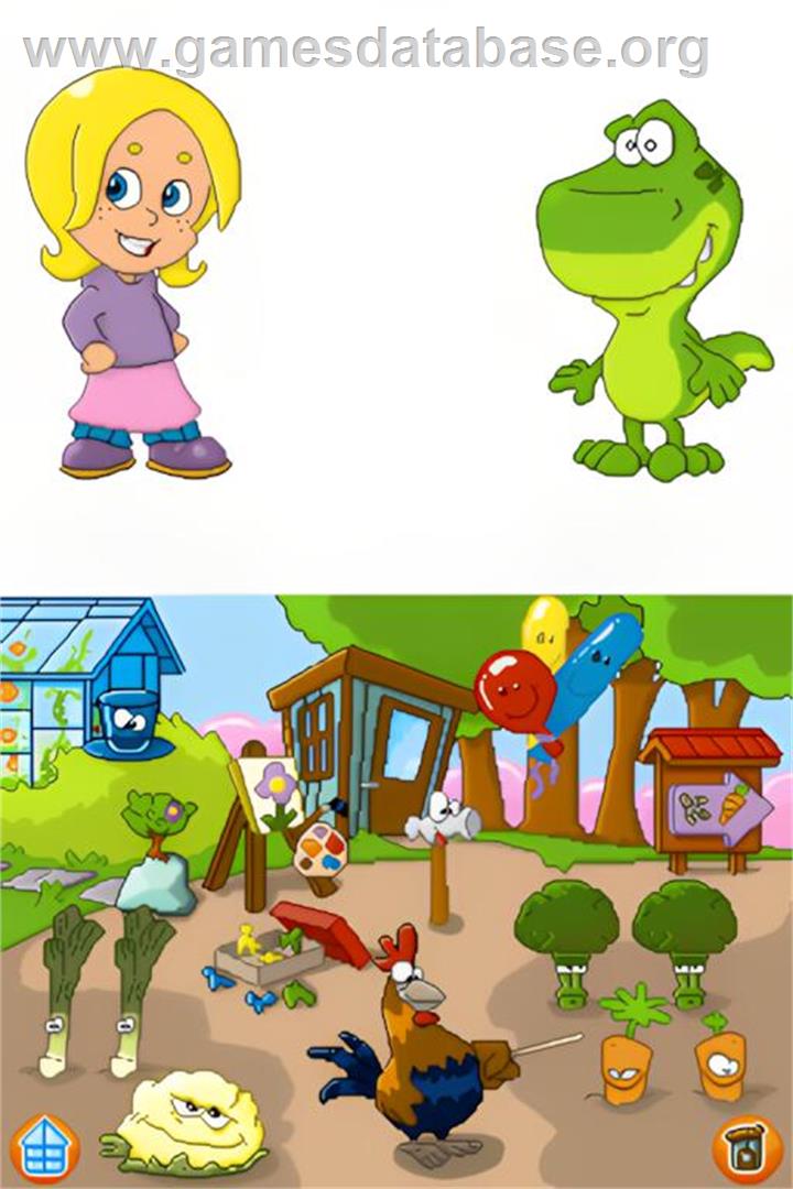 Silke - Pixelines Lillesoester - Hoensefoedder Og Guleroedder - Nintendo DS - Artwork - In Game