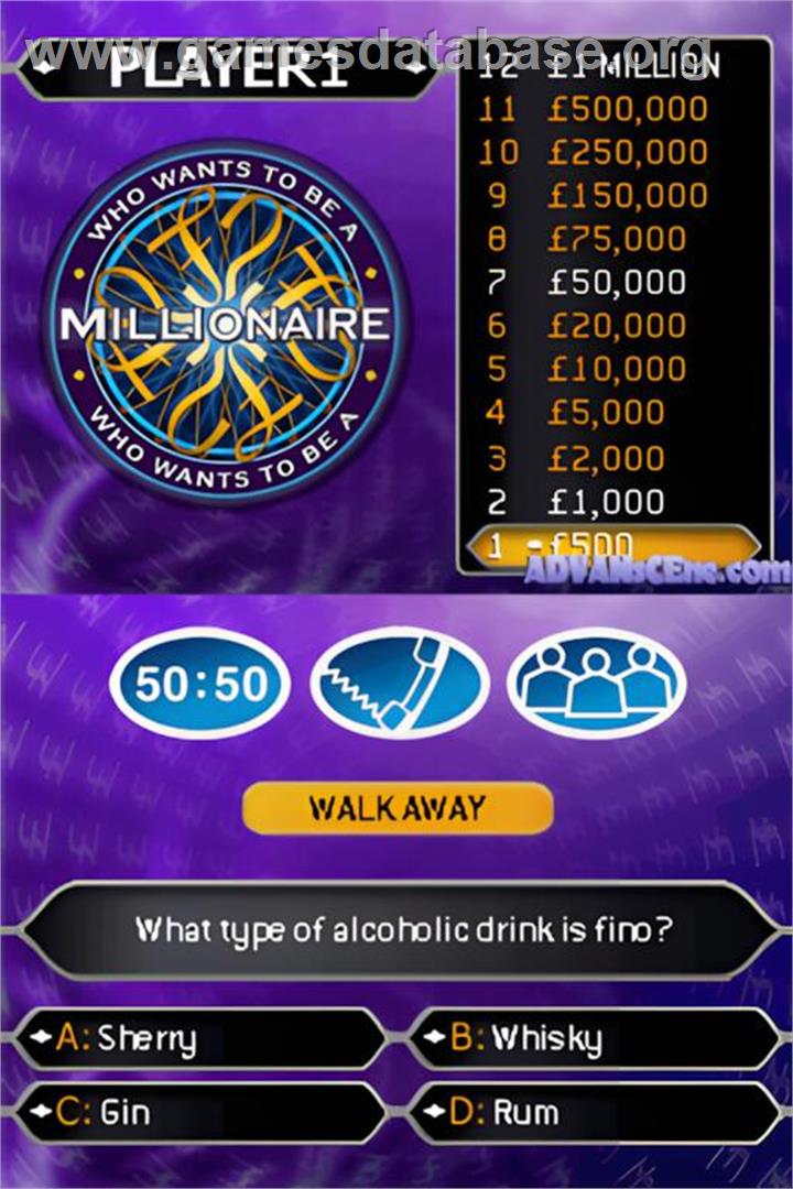 Who Wants To Be A Millionaire - 2nd Edition - Nintendo DS - Artwork - In Game