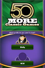 Title screen of 50 More Classic Games on the Nintendo DS.