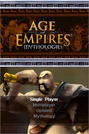 Title screen of Age Of Empires - Mythologies on the Nintendo DS.