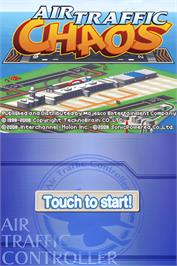 Title screen of Air Traffic Chaos on the Nintendo DS.