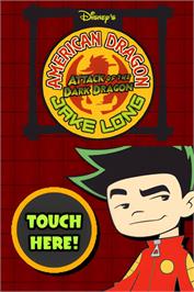 Title screen of American Dragon - Jake Long - Attack Of The Dark Dragon on the Nintendo DS.