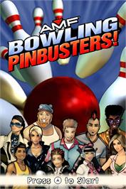 Title screen of Amf Bowling Pinbusters! on the Nintendo DS.