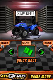 Title screen of Atv Quad Frenzy on the Nintendo DS.