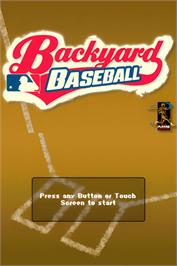 Title screen of Backyard Baseball '09 on the Nintendo DS.