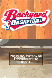 Title screen of Backyard Basketball on the Nintendo DS.