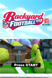 Title screen of Backyard Football '09 on the Nintendo DS.