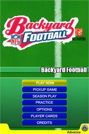 Title screen of Backyard Football on the Nintendo DS.