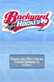 Title screen of Backyard Hockey on the Nintendo DS.