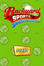 Title screen of Backyard Sports - Sandlot Sluggers on the Nintendo DS.